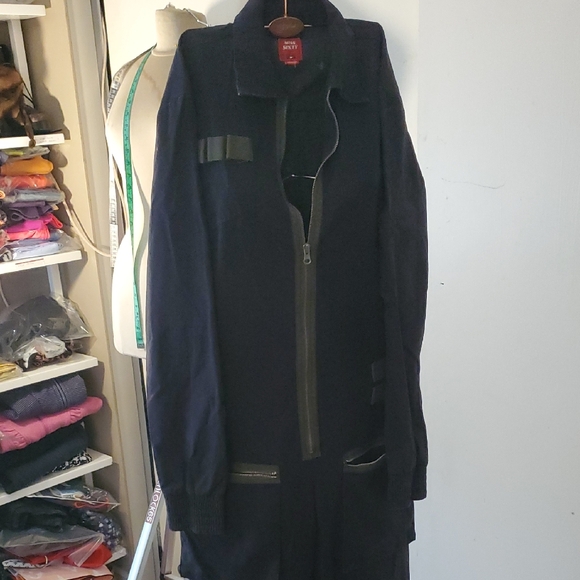 Miss Sixty Pants - Miss Sixty Navy Zip-Front Trench Coat